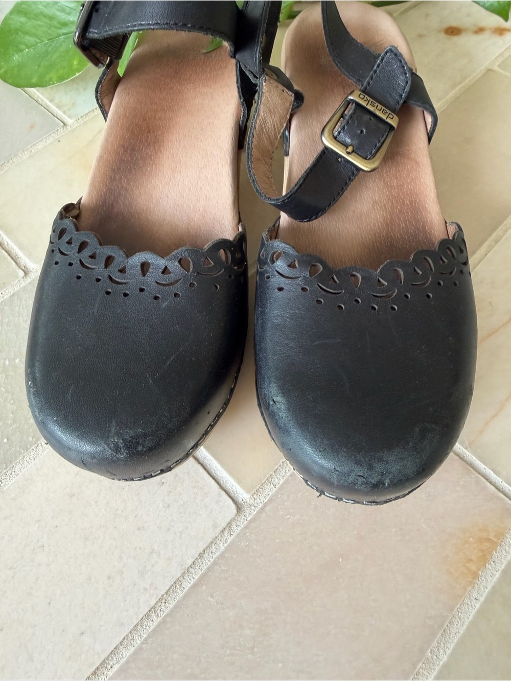 Black Leather Dansko Clog Sandals - Womens 37 - Picture 3 of 7